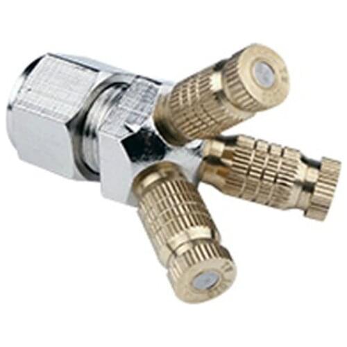 5pcs/pack)Humidification 3 sites Brass mist nozzle holder for misting. Free Shipping