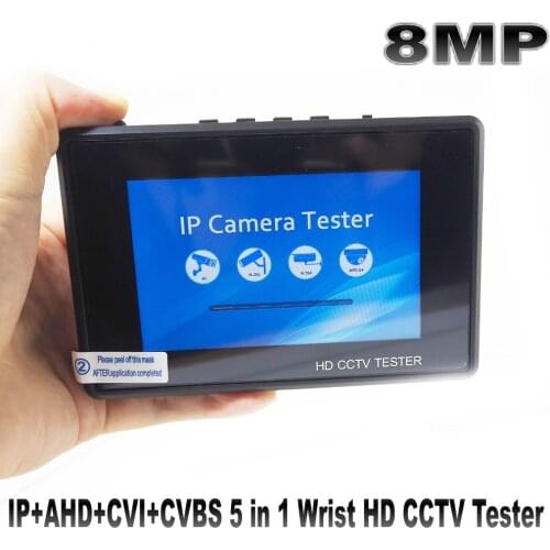 8MP wrist 4.0 IP Camera CCTV Tester Monitor 4" coaxial HD 4K H.265 WIFI hotspot PTZ Control Cable CVI TVI AHD CVBS Camera tester