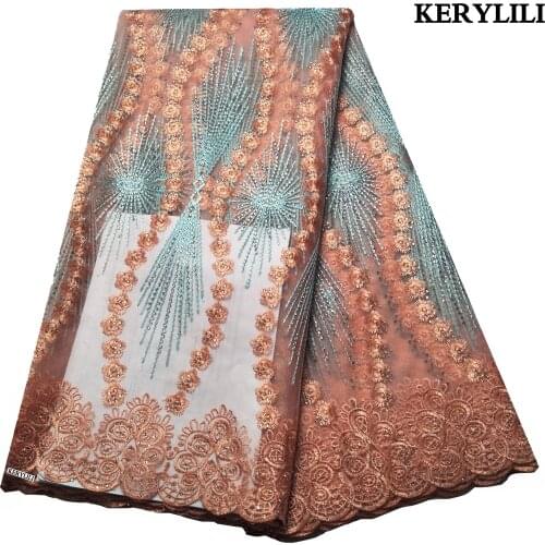 African Peach Lace Guipure Embroidery Nigerian Tulle Fabric Beautiful DIY Sewing Material For Wedding Party KRL-28338