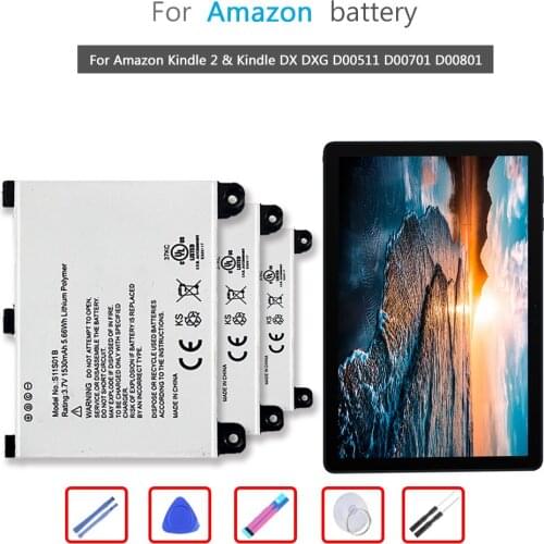 Battery 1530mAh For Amazon Kindle 2 Kindle2 & Kindle DX DXG D00511 D00701 D00801 Tablet Li-ion Bateria