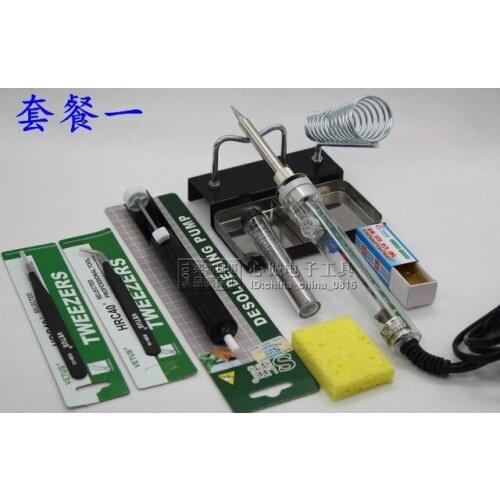 Free shipping 60 Watts DIY Electric Soldering Iron Solder Tool Kits, 7 parts package quality diy solder Physics tools