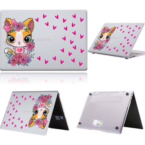 Cute Cat EVA Pattern PVC Laptop Case For Huawei MateBook 13/13 AMD Ryzen/14/D14/D15/X 2020/X Pro/Pro 16.1/Honor MagicBook 14/15