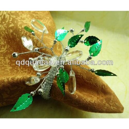 Acrylic napkin ring leaf flower