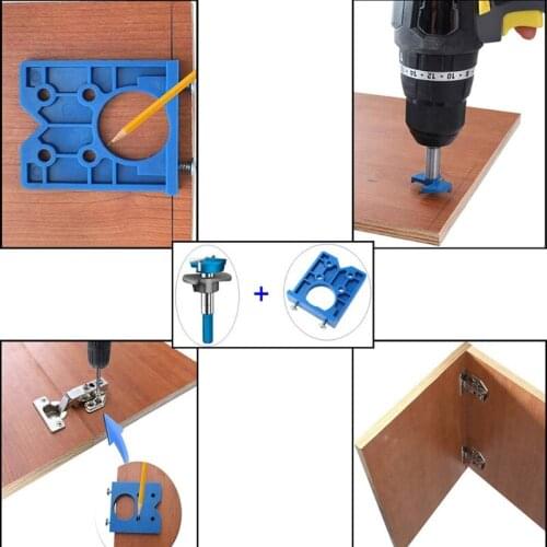Hole Puncher Locator Opener Door Cabinets DIY Tool Jig Drilling Guide Concealed Hinge Drilling Jig Hole Locator
