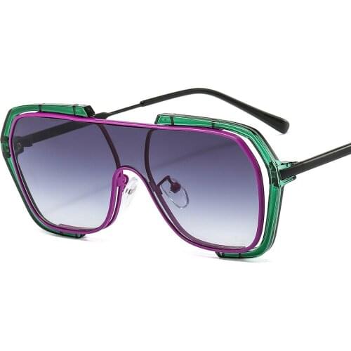 Korean Online Hot Selling Conjoined Color Sunglasses Mens and Womens Personality Versatile Street