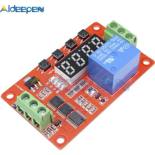 12V DC Multifunction Self-lock Auto-lock Relay PLC Cycle Delay Time Timer Switch Module PLC Home Automation Delay Module