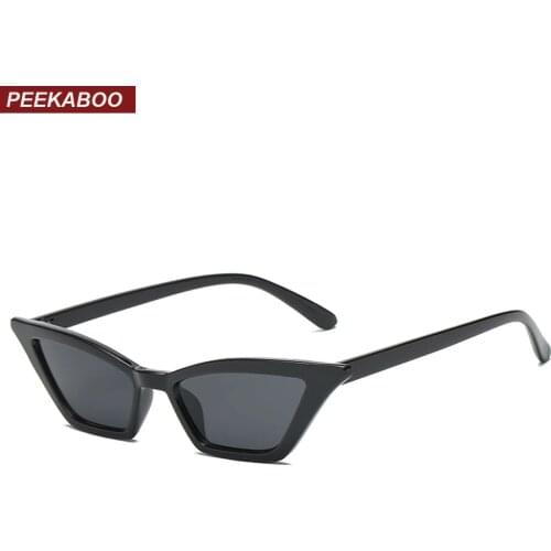 Peekaboo small cat eye sunglasses women vintage retro red pink black fashion sun glasses for women 2018 cheap uv400
