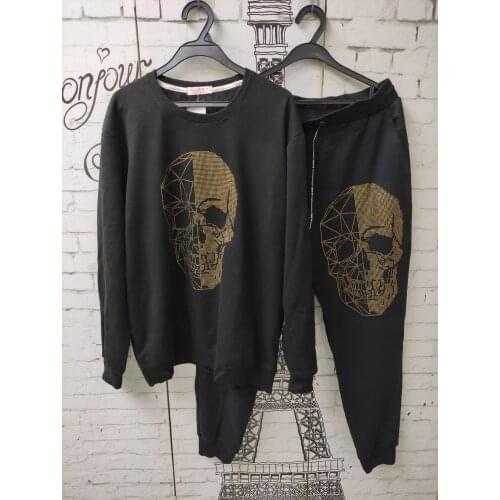 New arrival Winter Fashion Tracksuit Casual Sportsuit Hoodies Sportswear Diamond stone Sweatshirt+Pant Pullover europe designer