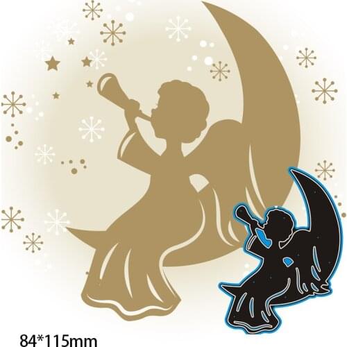 84*115mm Angel Blow the Trumpet New Cutting Metal Dies New Stencils DIY Scrapbooking Paper Cards Craft Making Craft Decoration
