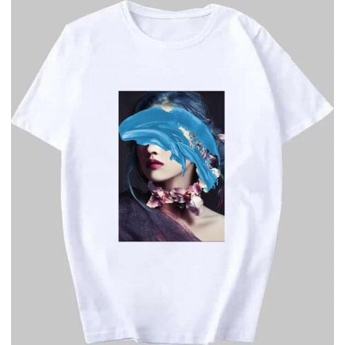 New Milk silk Harajuku Aesthetics Tshirt Sexy Art Girl Short Sleeve T-Shirts Tops Tees Fashion Casual Couples T Shirt Plus Size