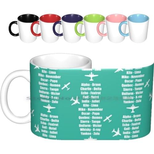 Pilot Phonetic Alphabet Military Cadet Airplanes Ceramic Mugs Coffee Cups Milk Tea Mug Phonetic Alphabet Radio Plane Airplane