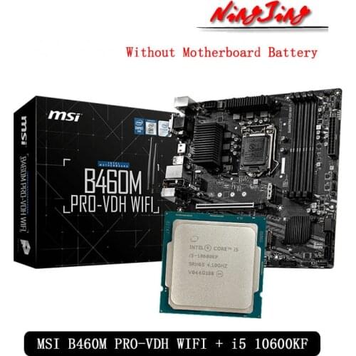 Intel Core i5 10600KF CPU + MSI B460M PRO VDH WIFI Motherboard Suit No integrated graphics card LGA 1200 New but without cooler