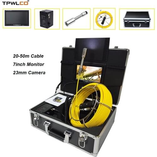 20-50m 1000TVL 7inch Pipe Drain Sewer Inspection Video Camera System Waterproof 12Pcs LEDS 23mm Lens Duct Industrial Endoscope