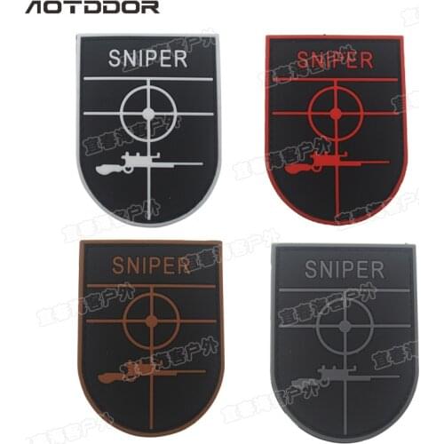 PVC Sniper Patch Scope Crosshair Military Patches 3D PVC Tactical Badges Combat Rubber Patches For Clothing Backpack Bags