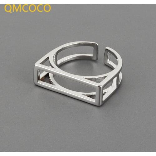 Creative Simple Design Geometric Square Opening Adjustable Ring For Women Party Versatile Simple Decorative Gifts