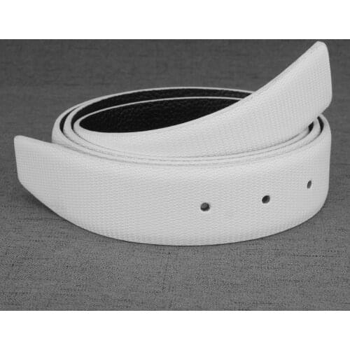 Only White belts for slide buckle 3.3cm genuine leather Waist Strap fashion High Quality waist belt without buckle