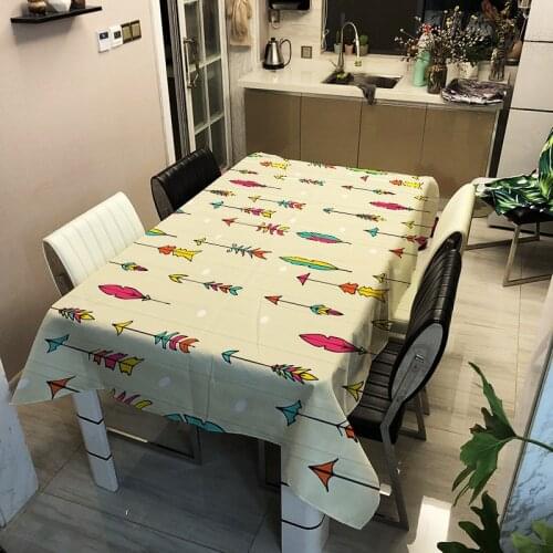 Cute Pattern Tablecloth Dustproof Rectangular Dinning Table Cloth Restaurant Coffee Table Mat Wedding Decor Mantel Mesa Nappe