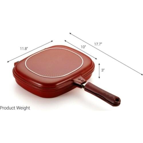 Two-sided frying pan double-sided baking pan non-stick square double-sided baking pan Steak frying pan Griddles & Grill Pans