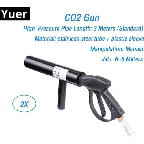 2Pcs New Arrival Handhold DJ CO2 Gun Professional Disco Club DJ CO2 Jet Machine With 3 Meters Hose Good For Stage Lighting Shows
