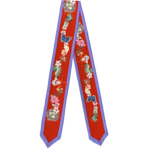 Red Blue Color Palace Style Narrow Long Scarf Headband Choker Bag Scarves Small Neckerchief Original Accessories CJ88