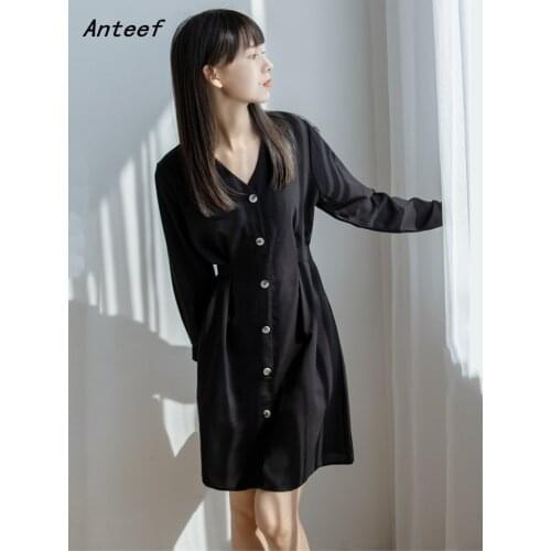 Long sleeve vintage dresses for women casual loose mini short woman summer dress elegant clothes 2021