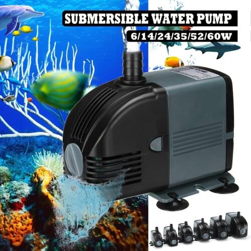 Aquarium Water Pumps Fish Tank Pond Pool Fountains Pump Waterproof Submersible Fish Pond Water Pump 6W/14W/24W/35W/52W/60W