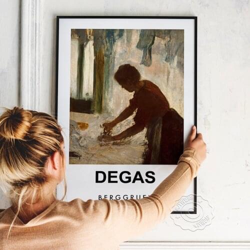 The Met Fifth Avenue Gallery Exhibition Poster, A Woman Ironing By Edgar Degas Prints, Home Decor Still Life Canvas Painting