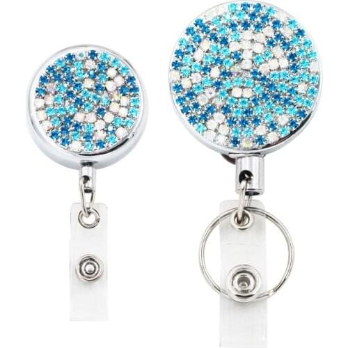 1pcs Bling Retractable Badge Reel Key ID Card Holder id belt clip retractable badge holder