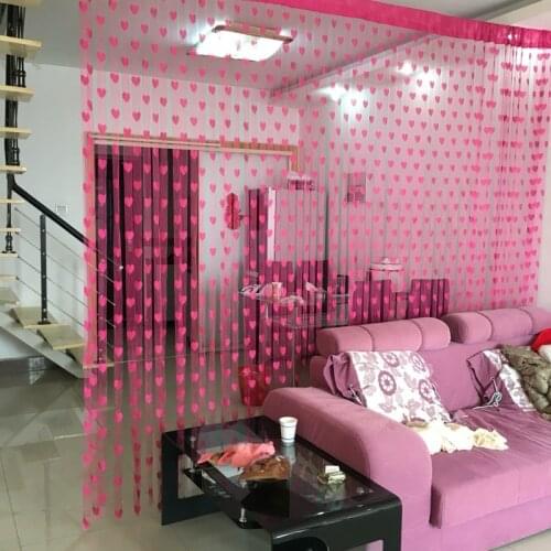 1pcs Punch-free Summer Decoration Love Door Curtain Household Curtains Living Room Bedroom Partition Curtain Girl Heart F8277