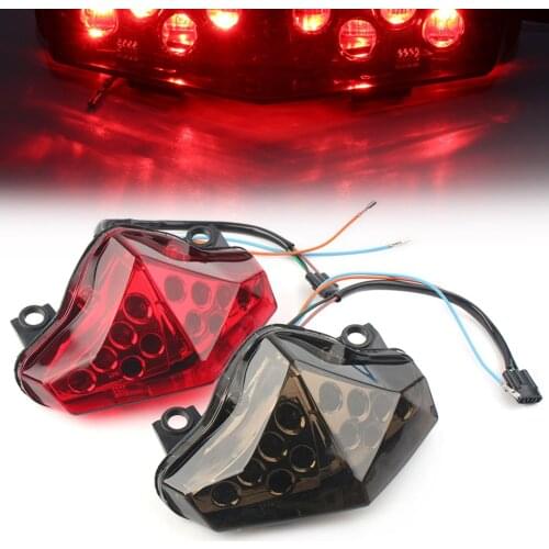 12V Motorcycle Rear Brake LED Tail Stop Light Lamp for Kawasaki ER-6N ER-6F Ninja 650 400R 2012-2017 Taillights w/ Signal Lights