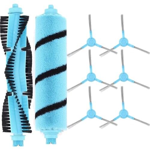 2 Pcs Roller Brush Main Brush & 6 Pcs Side Brush Replacement for Cecotec Conga 4090 Robot Vacuum Cleaner