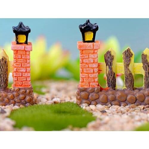 2pcs/set Miniature Hedge Gate Bonsai Figurine Terrarium Garden Ornaments