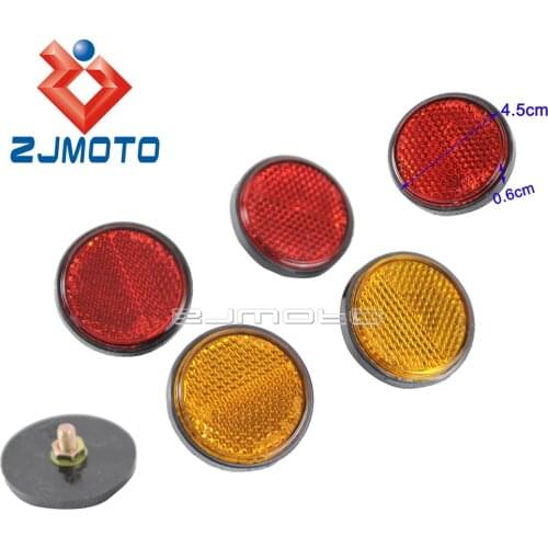 1 Pair Round Reflectors Motorcycle Moto Car Truck Red Reflectors Safety Warning Reflectors
