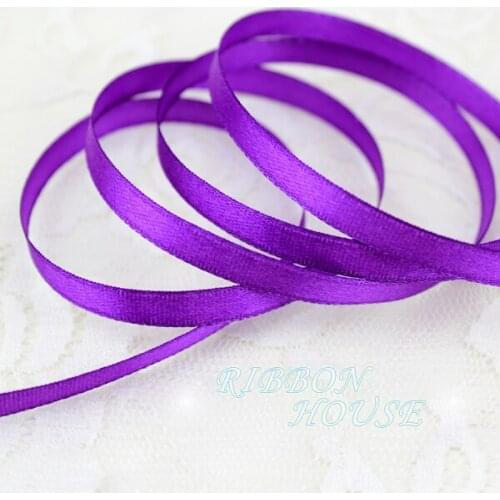 25 yards/roll) 1/4" (6mm) Purple Single Face Satin Ribbon Webbing Decoration Gift Christmas Ribbons