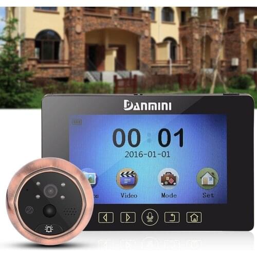 4.3" Door Peephole Viewer Doorbell PIR Motion Detection HD Camera Monitor