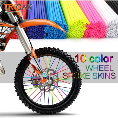 72Pcs Motorcycle Wheel Spoked Protector Wraps Rims Skin Trim Covers Pipe For Motocross Bicycle Bike Cool Accessories