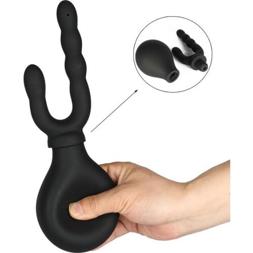 Anal Enema Douche Medical Soft Rubber Anal Cleaner Plug 220ml Rectal Syringe Cleaner Sexy Soft Butt Plug Cleaning Anal Sex Toys