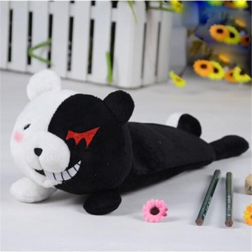 Anime monokuma Cartoon Danganronpa: Trigger Happy Havoc Pencil Bag Stationery Organizer Holder Pouch Student Study Supplies Gift