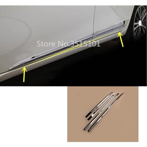 Car Body Stainless Steel Door Trim Strip Molding Stream Lamp Panel Bumper 4pcs For Toyota Corolla Altis 2017 2018 2019