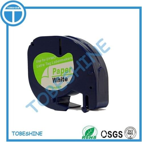 Free shipping 2 pcs Dymo label tape 91200 12mm*4m paper LetraTag Tape Label DYMO label printer