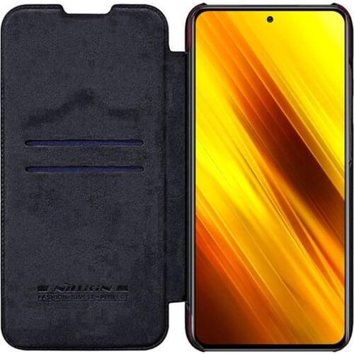For Xiaomi POCO X3 Pro Cover NILLKIN Qin PU Leather Case Card Pocket Wallet Bag Protection Flip Cover POCO X3 Pro
