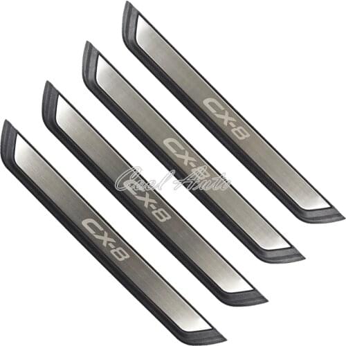 For Mazda CX-8 CX8 Accessory 2021 2020 2019 2018 2017 Stainless Car Door Sill Kick Scuff Plate Protectors Trim Cover Pedal Guard