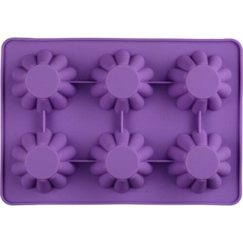 FILBAKE Muffin Pan 6 Cups Flowers Shaped Silicone Molds Cupcake Baking Tray Non-Stick Cake Tools For Mousse Cupcake Pudding