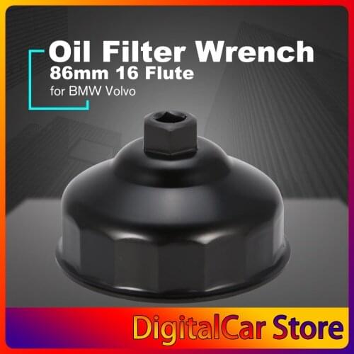 Oil Filter Wrench 86mm 16 Flutes End Socket Square Drive Cap Remover Tool Mini Auto Car Repair Tools for BMW