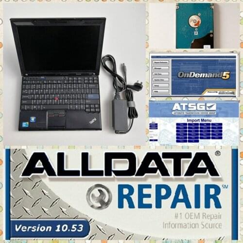Installed Well all data and m.itchell software alldata 10.53 m.itchell on demand 2in1 hdd 1tb with Used computer X201 I7 8g