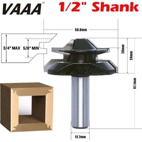 HUHAIBIN 1/2" Shank 1PC 45 Degree - Up to 3/4" Stock Lock Miter Router Bit