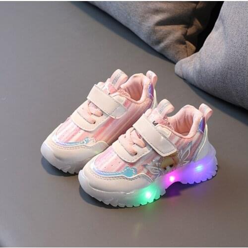 2021 Autumn New Baby Toddler Shoes Children Boys Running Shoes Comfortable Wear-resistant Breathable LED Girls Casual Shoes Kids