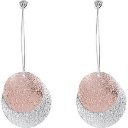 Wild Matte Texture Round Earrings Simple Temperament Contrast Color Earrings After Hanging Earrings Statement Earrings Brincos