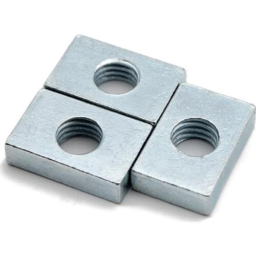 50pcs Square Nut M3 M4 M5 M6 M8 Rectangular Nuts GB39 Aluminum Profile Accessory Slider Block Thin Carbon Steel Countersunk Nut