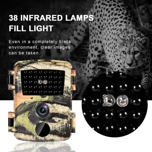 12MP 1080P Outdoor Forest Camera Sensor Sports Camera Hunting Trail Camera Wildlife Camera 38pcs IR LED,0.8S Trigger Time,PIR
